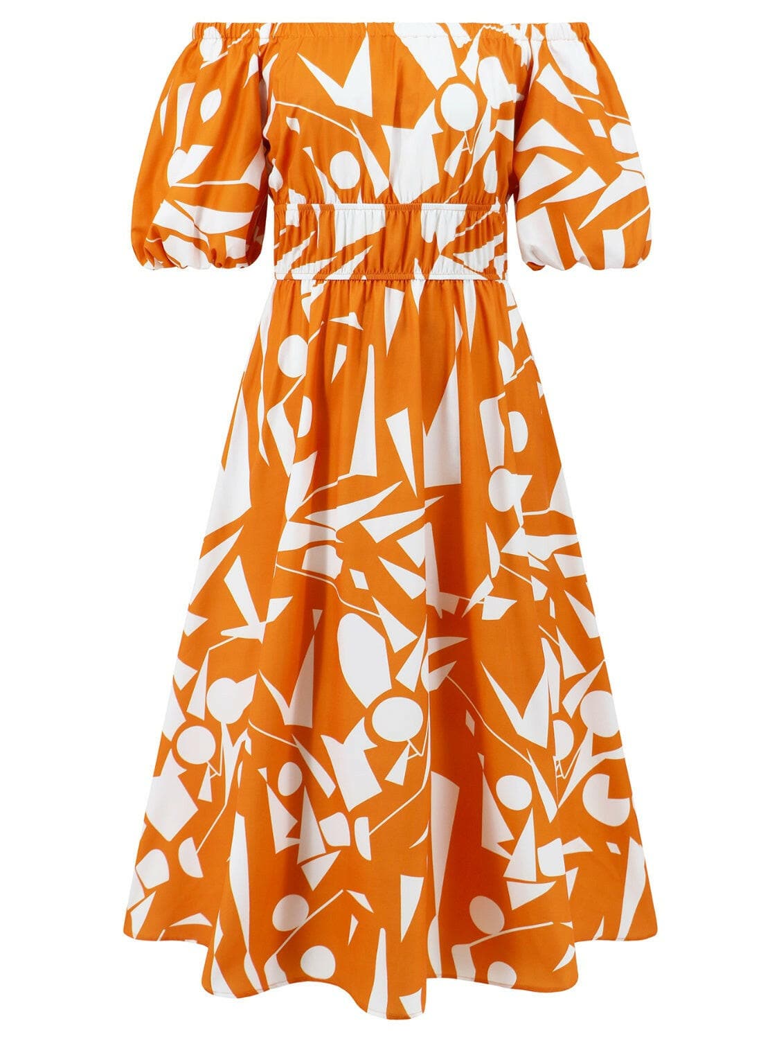 Printed Off-Shoulder Balloon Sleeve DressStep into Style with our Printed Off-Shoulder Balloon Sleeve Dress
 
 
Chic and Trendy: Elevate your wardrobe with this stylish off-shoulder dress featuring balloon Love Salve -Shoulder Balloon Sleeve DressColor