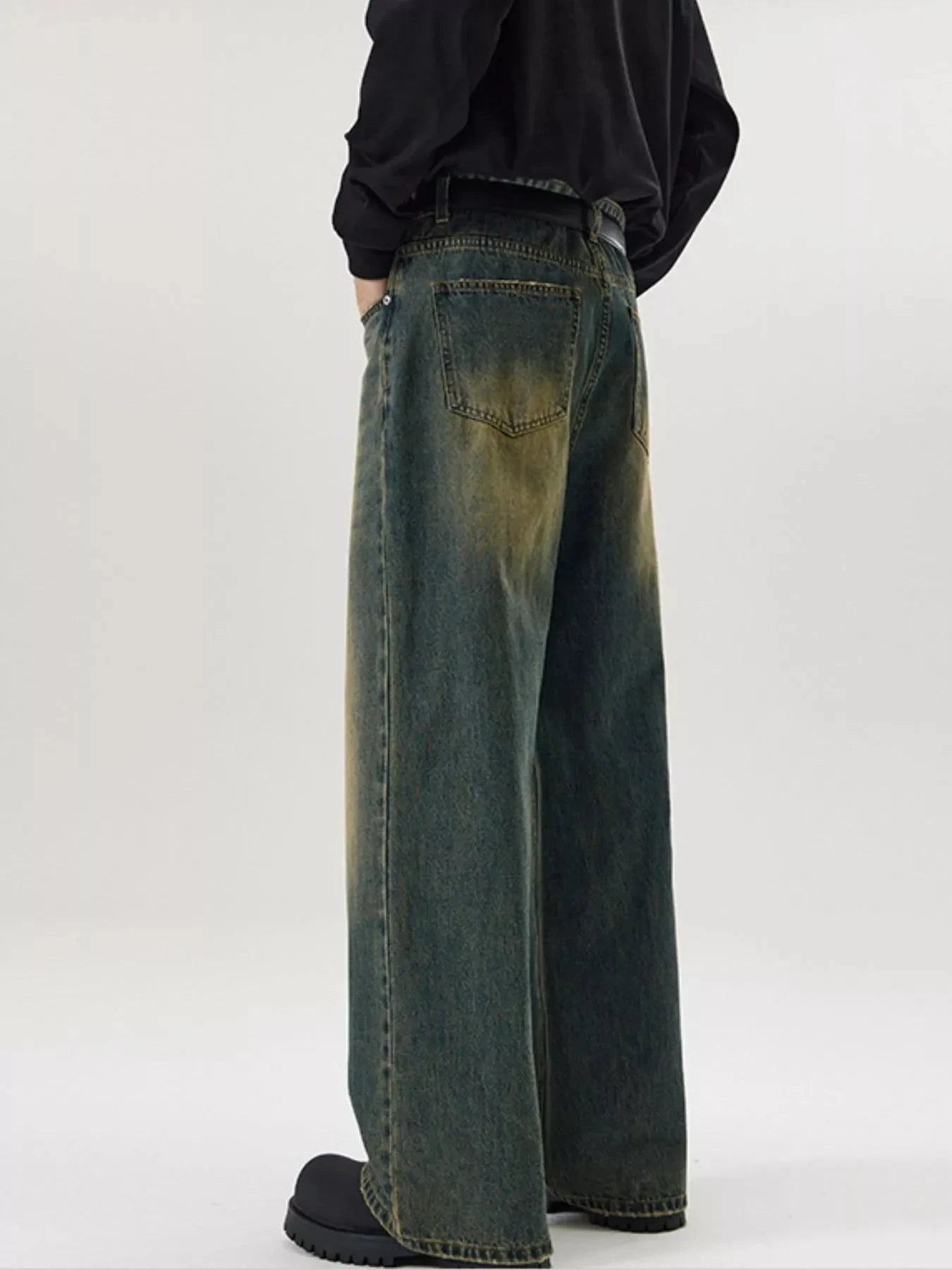 Mens Full Size Washed Wide Leg Jeans For Plus Size Simply Love