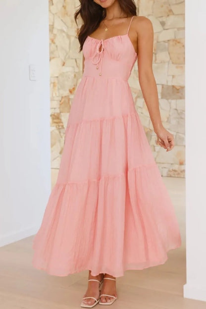 Whimsical Breeze Smocked Cami Maxi Dress