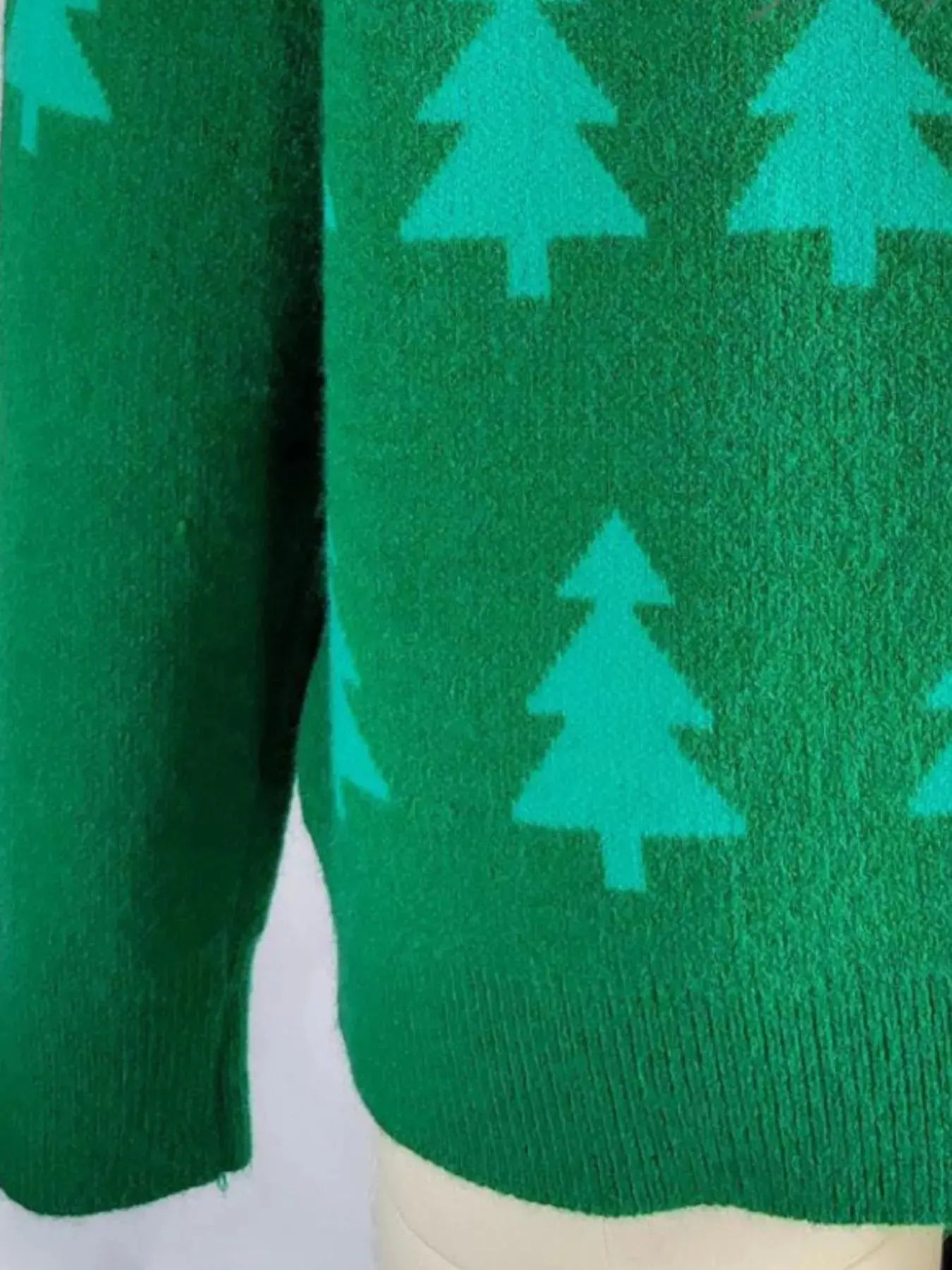 Christmas Tree Pattern Long Sleeve Sweater Simply Love