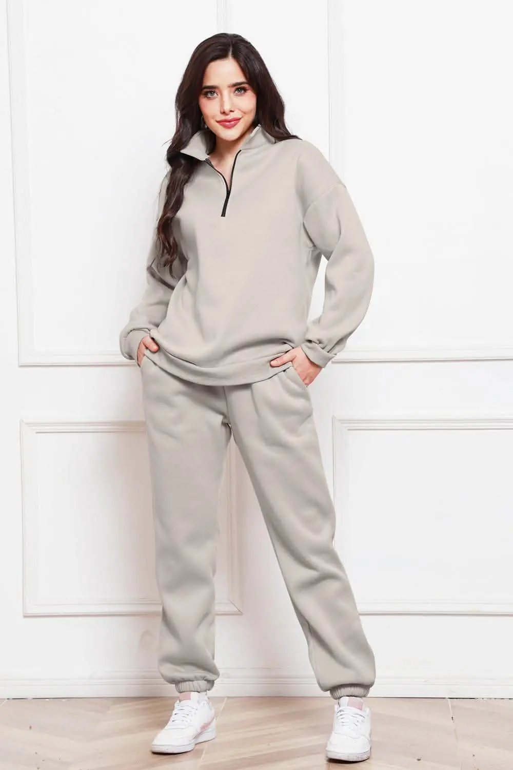 Cozy half zip sweatshirt & jogger set - Love Salve 