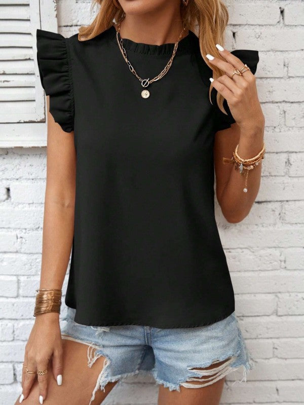Ruffle short sleeve blouse Miss Sparkling