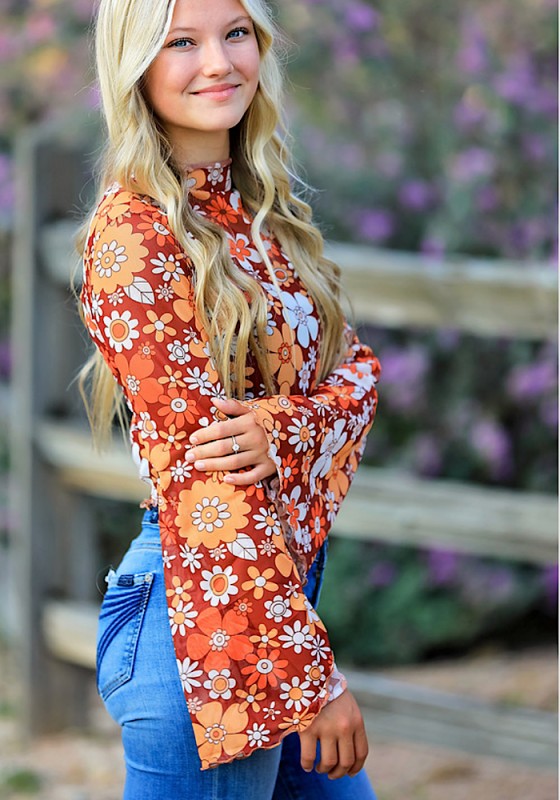 Mesh cropped printed top Miss Sparkling