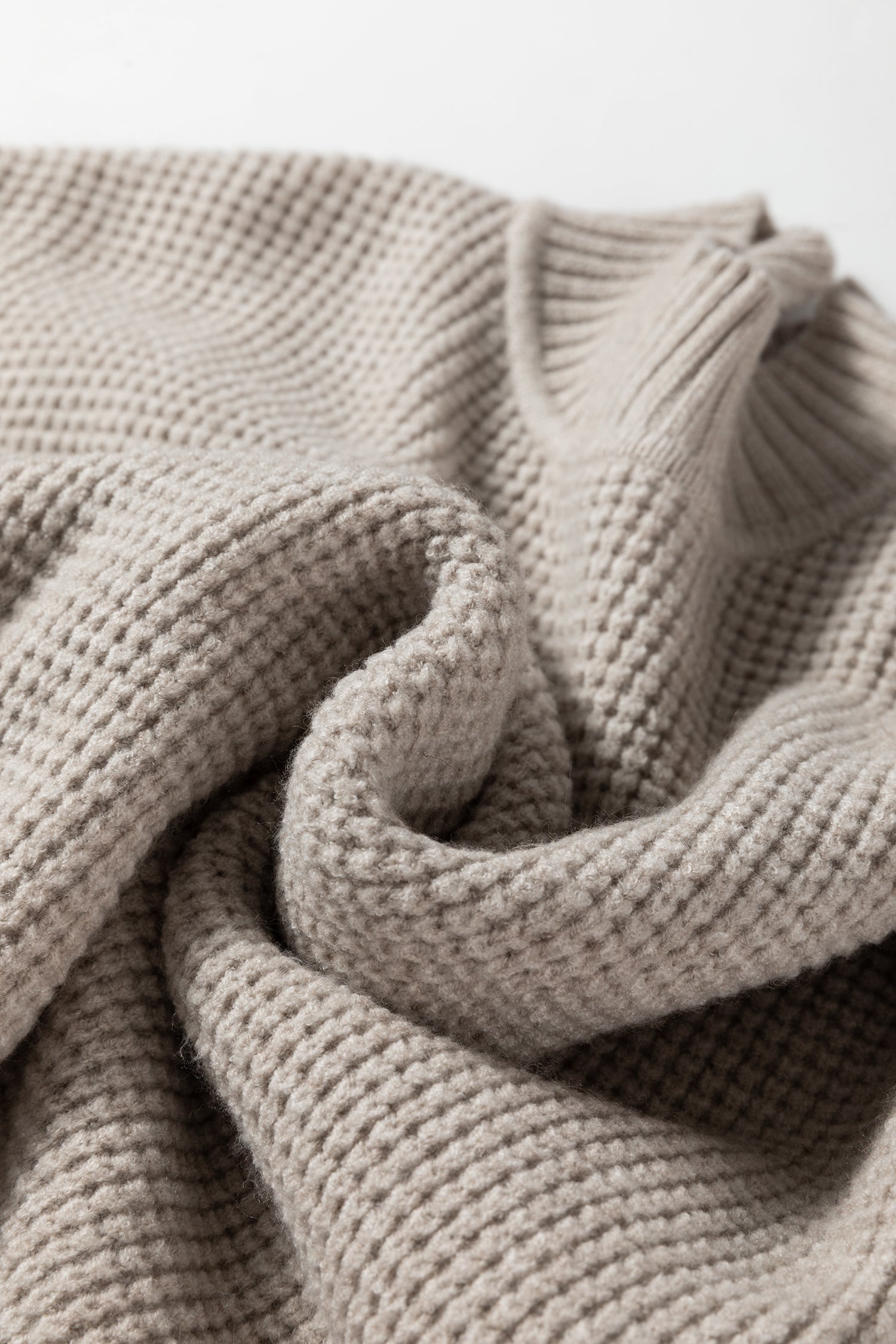 Dear-Lover Gray Waffle Knit Sweater Women's Daily Casual Top Fall Fashion Soft Dear-Lover Dropshipping