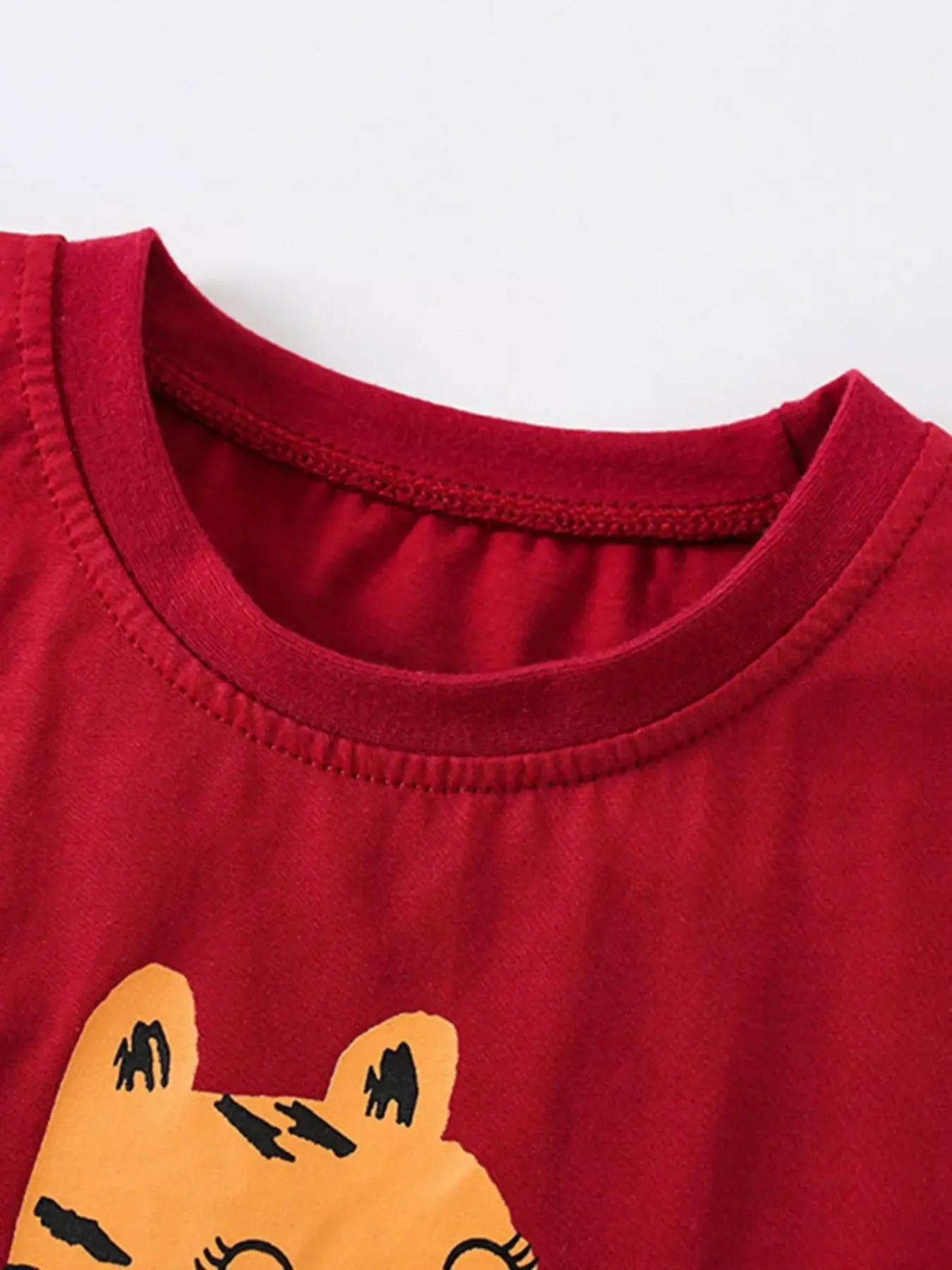 Children's Cartoon Tiger Graphic Ruffle Sleeve T-Shirt Simply Love