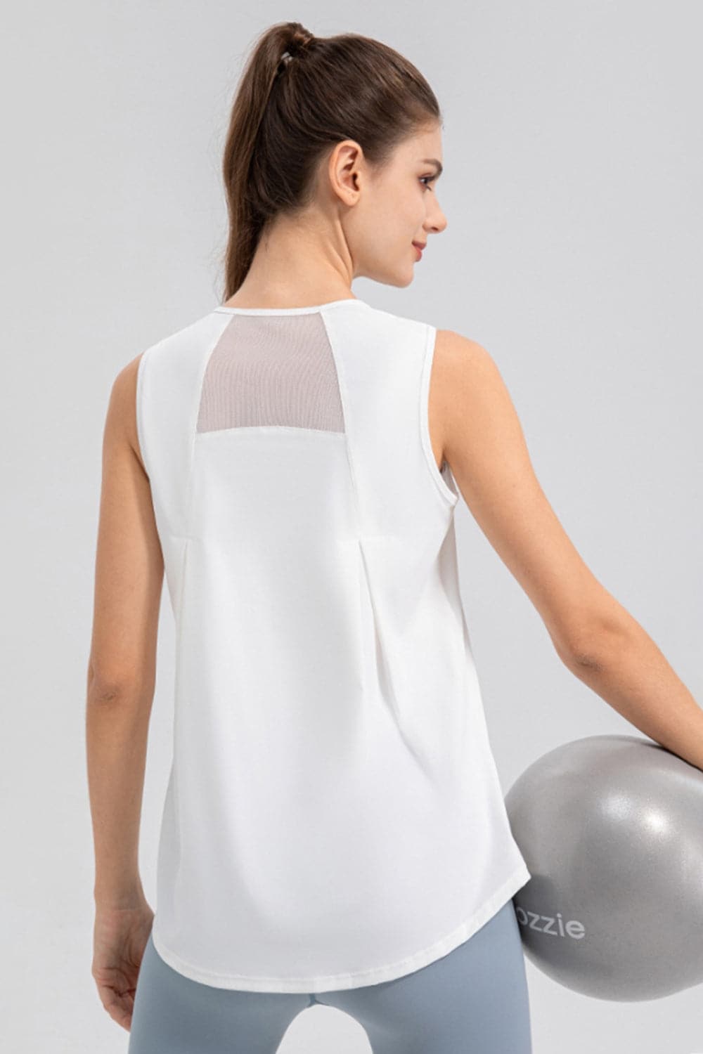 Round Neck Wide strap Active Tank.