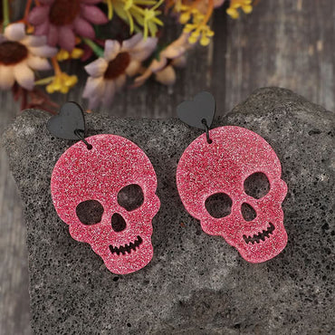 Skeleton Heart Acrylic Earrings