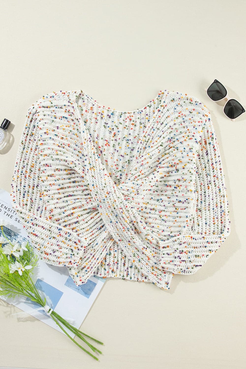 Twisted Confetti Boat Neck Sweater.