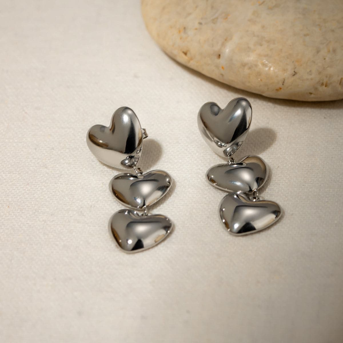 Stainless Steel Heart Earrings.