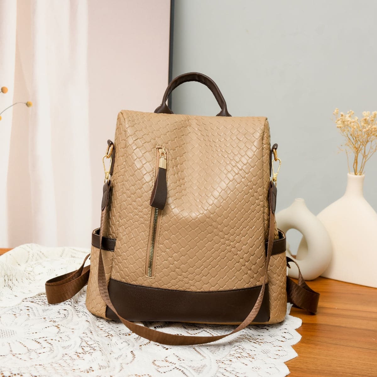 Stylish PU leather large backpack for everyday adventures