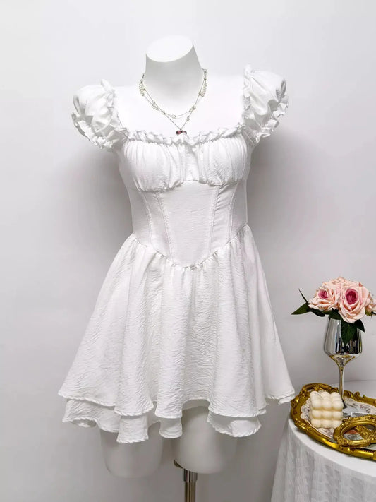 Ruffle Trimmed Layered Mini Dress Simply Love