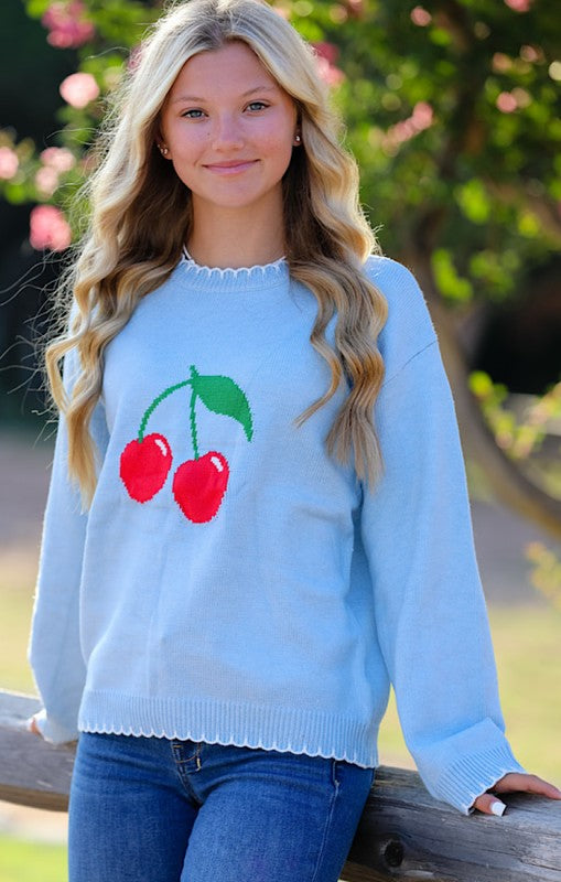 Cherry Blossom Knit Sweater Miss Sparkling