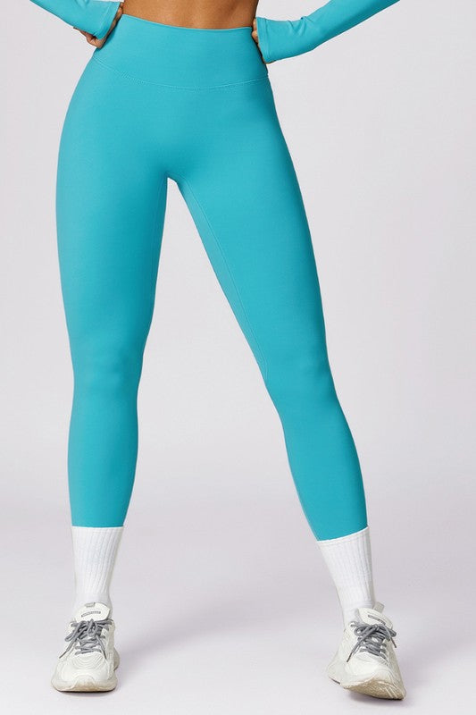High Waisted Hip Lifting Athletic Leggings In Brown And Turquoise For Sculpted Curves And Comfort Coco’s Tee Boutique