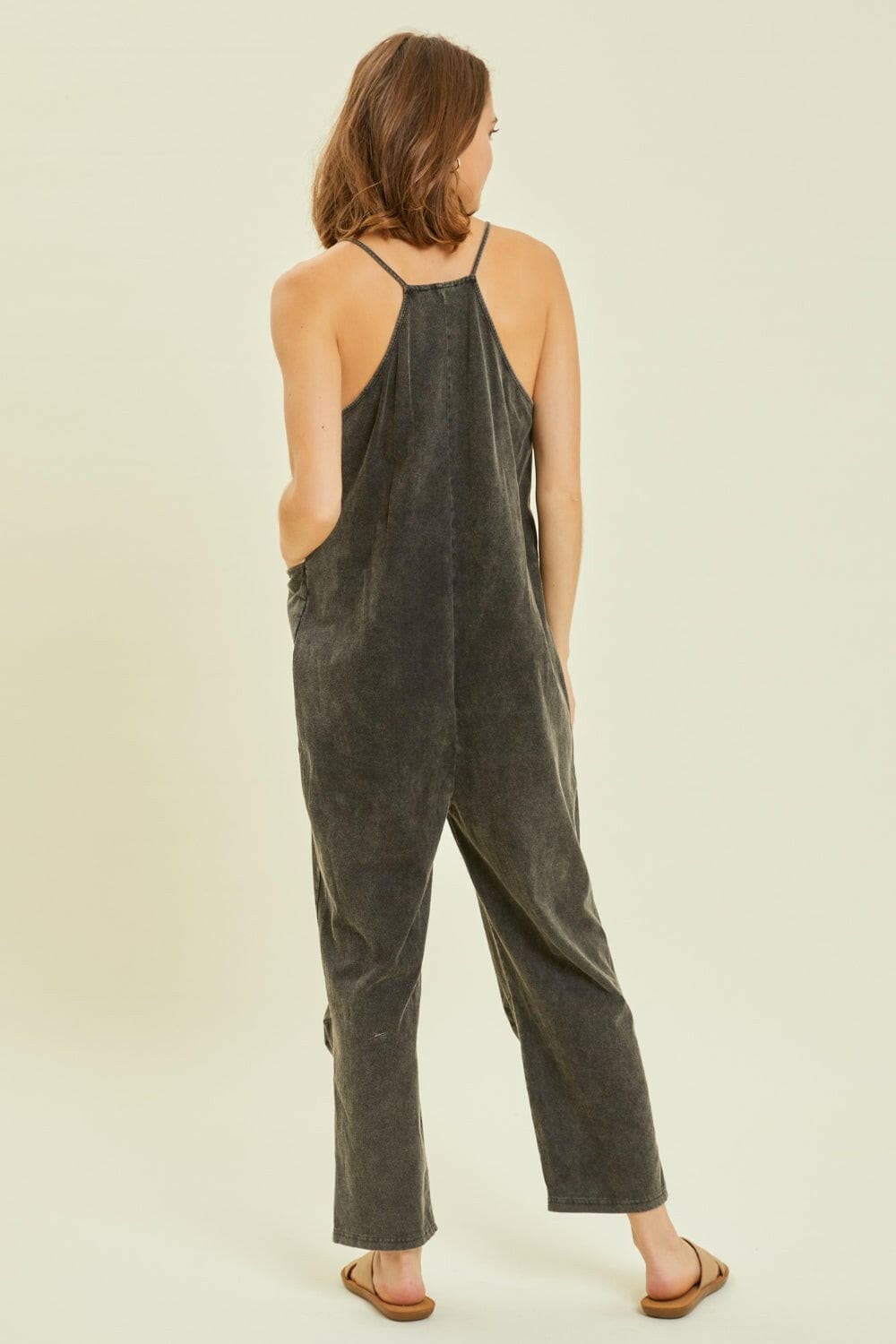 HEYSON Full Size Mineral-Washed Oversized Jumpsuit with Pockets.