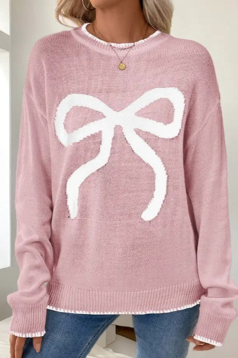 Long Sleeve Crew Neck Knit Sweater Miss Sparkling