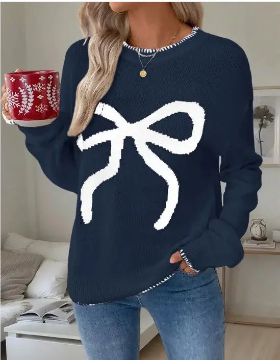 Long Sleeve Crew Neck Knit Sweater Miss Sparkling