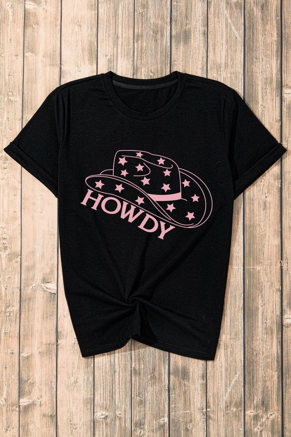 HOWDY Round Neck Short Sleeve T-Shirt.