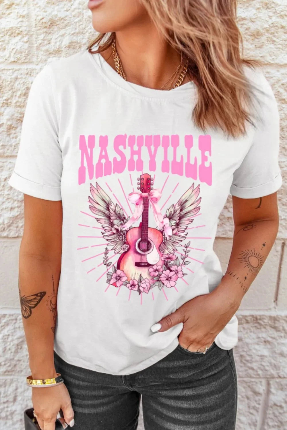 Graphic Round Neck Short Sleeve T-Shirt Simply Love