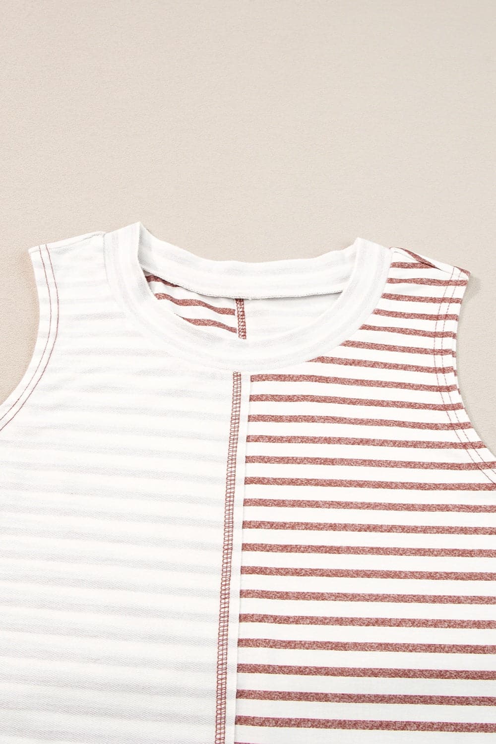 Striped Round Neck Tank.