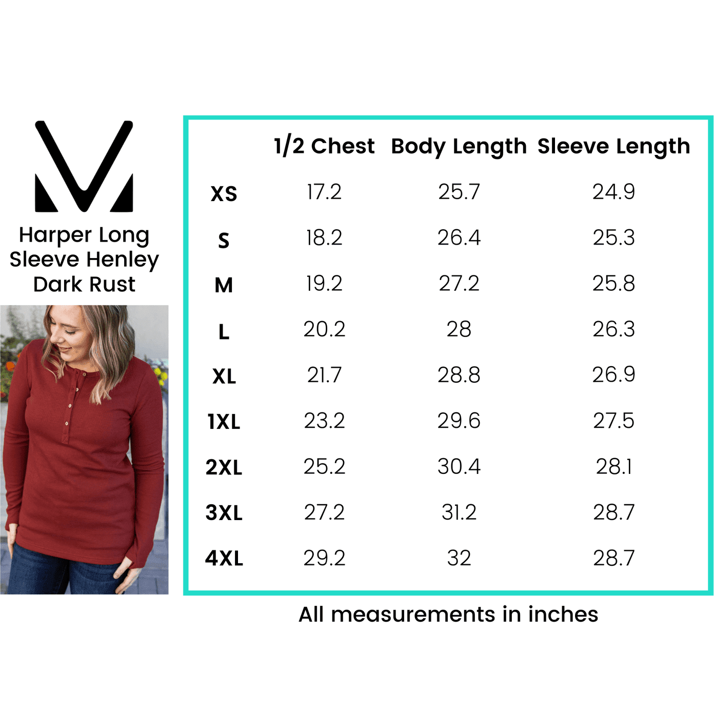 Rust Henley Shirt Women Long Sleeve With Thumb Holes Waffle Knit MM