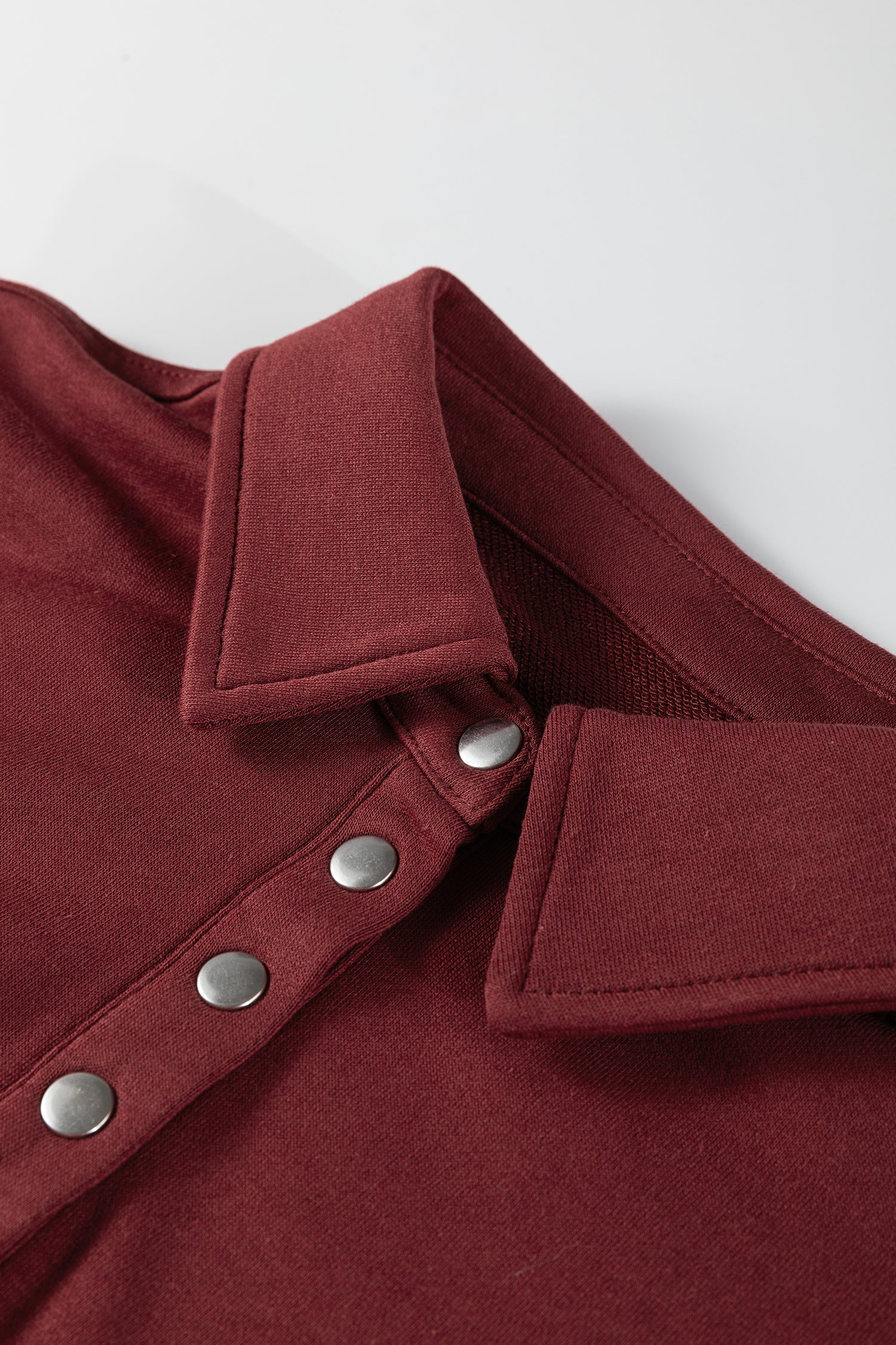 Unisex Fiery Red Color Block Patchwork Snap Button Oversize Hoodie Dear-Lover Dropshipping