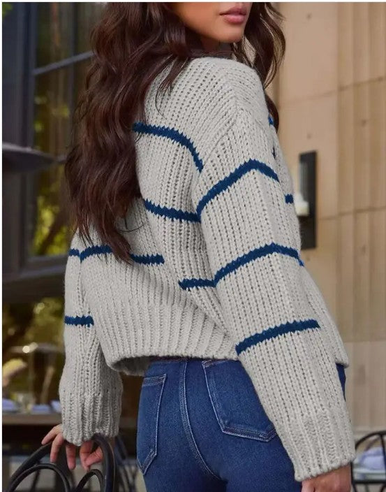 Striped Knit Sweater Miss Sparkling