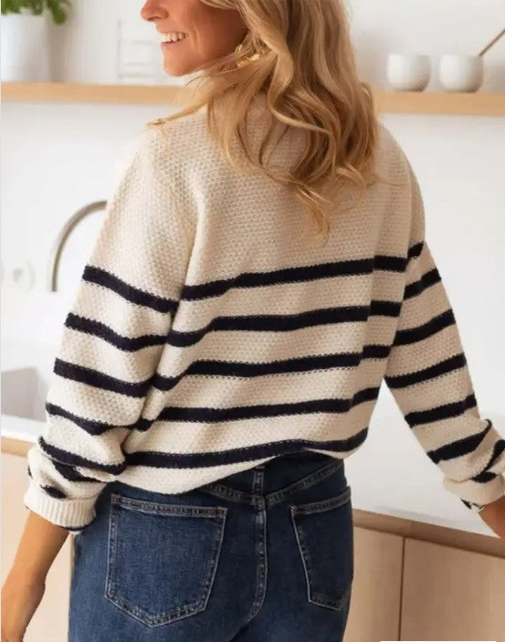 Striped Pullover Sweater Miss Sparkling