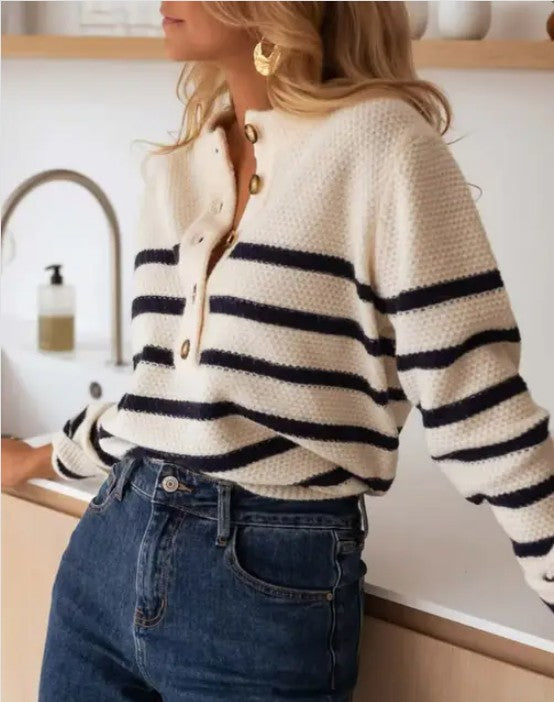 Striped Pullover Sweater Miss Sparkling