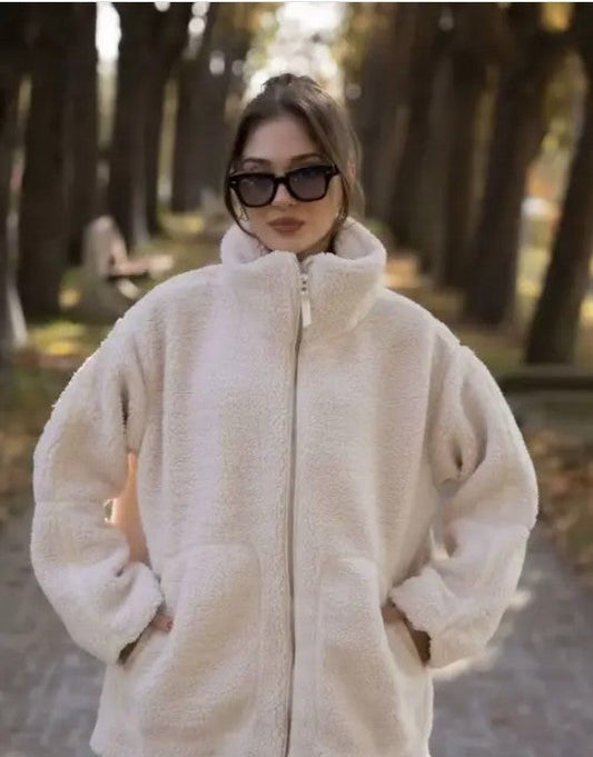 Zip-up Faux Fur Jacket Miss Sparkling