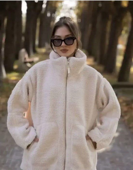 Zip-up Faux Fur Jacket Miss Sparkling