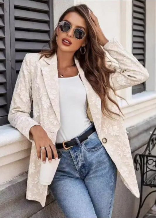 Floral Embroidered Blazer Miss Sparkling