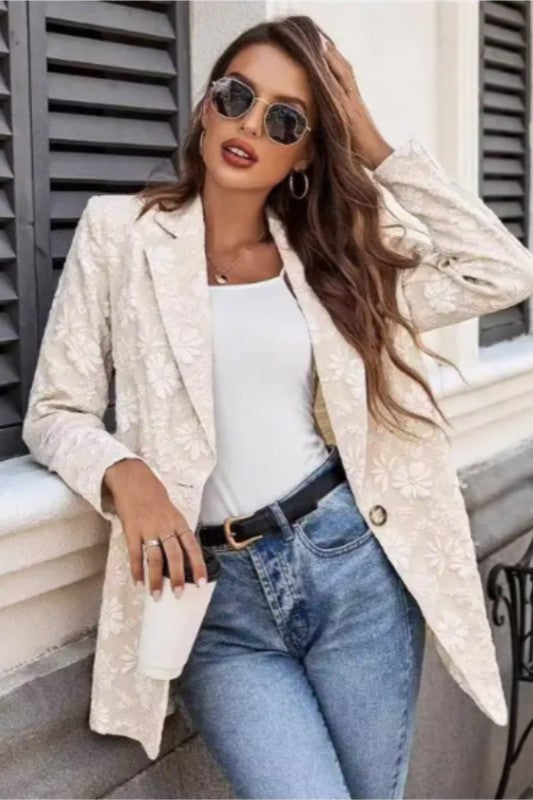 Floral Embroidered Blazer Miss Sparkling
