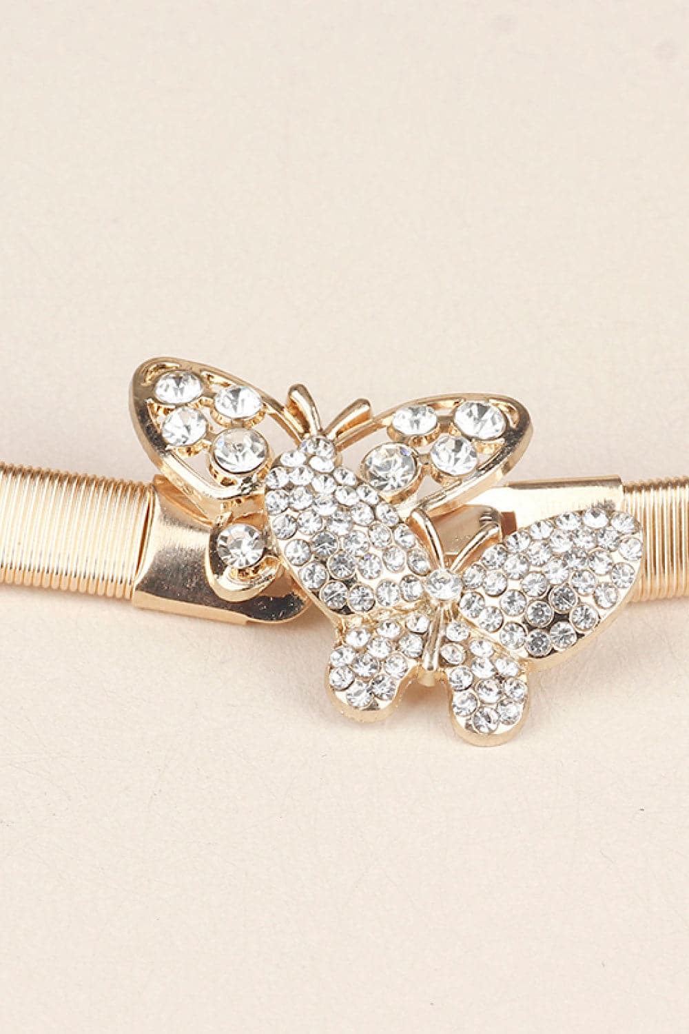 Rhinestone Butterfly Elastic Metal Belt.