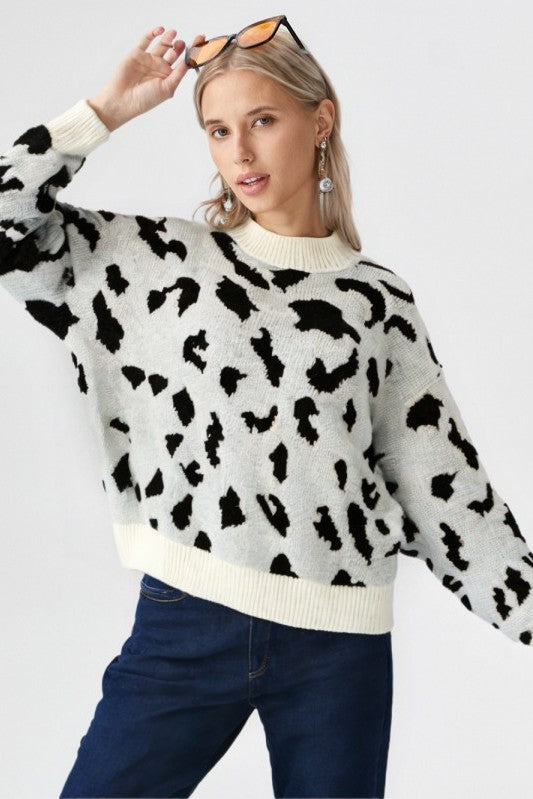 Leopard Knit Sweater Miss Sparkling