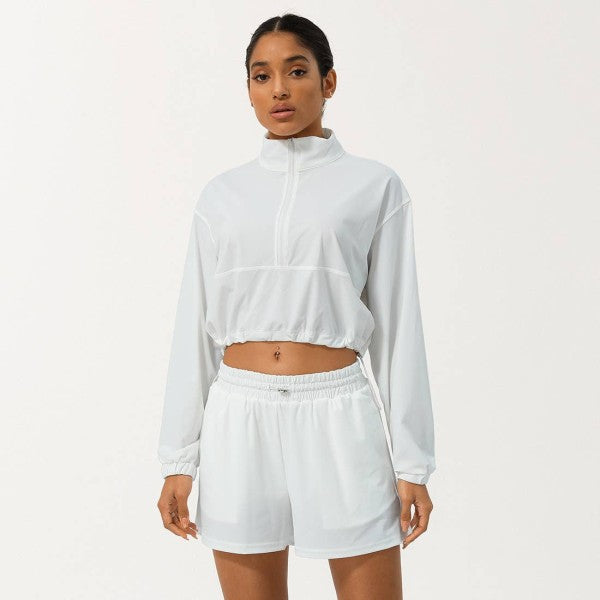 Well-in Vogue Momentum Half-Zip Shorts Set Coco’s Tee Boutique
