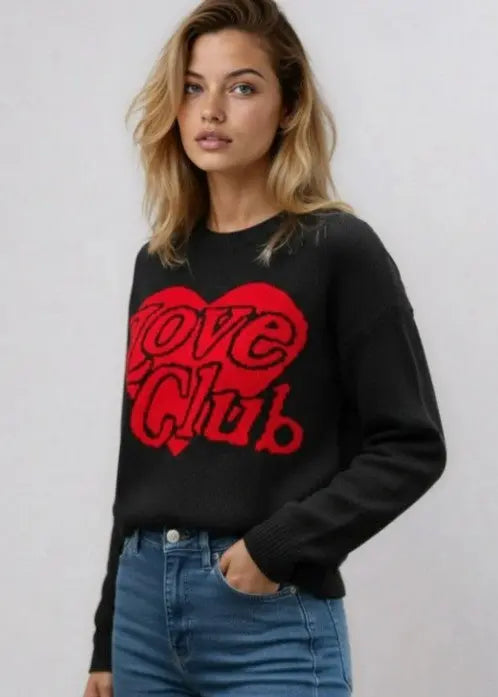 Love Club Heart Knit Sweater Miss Sparkling