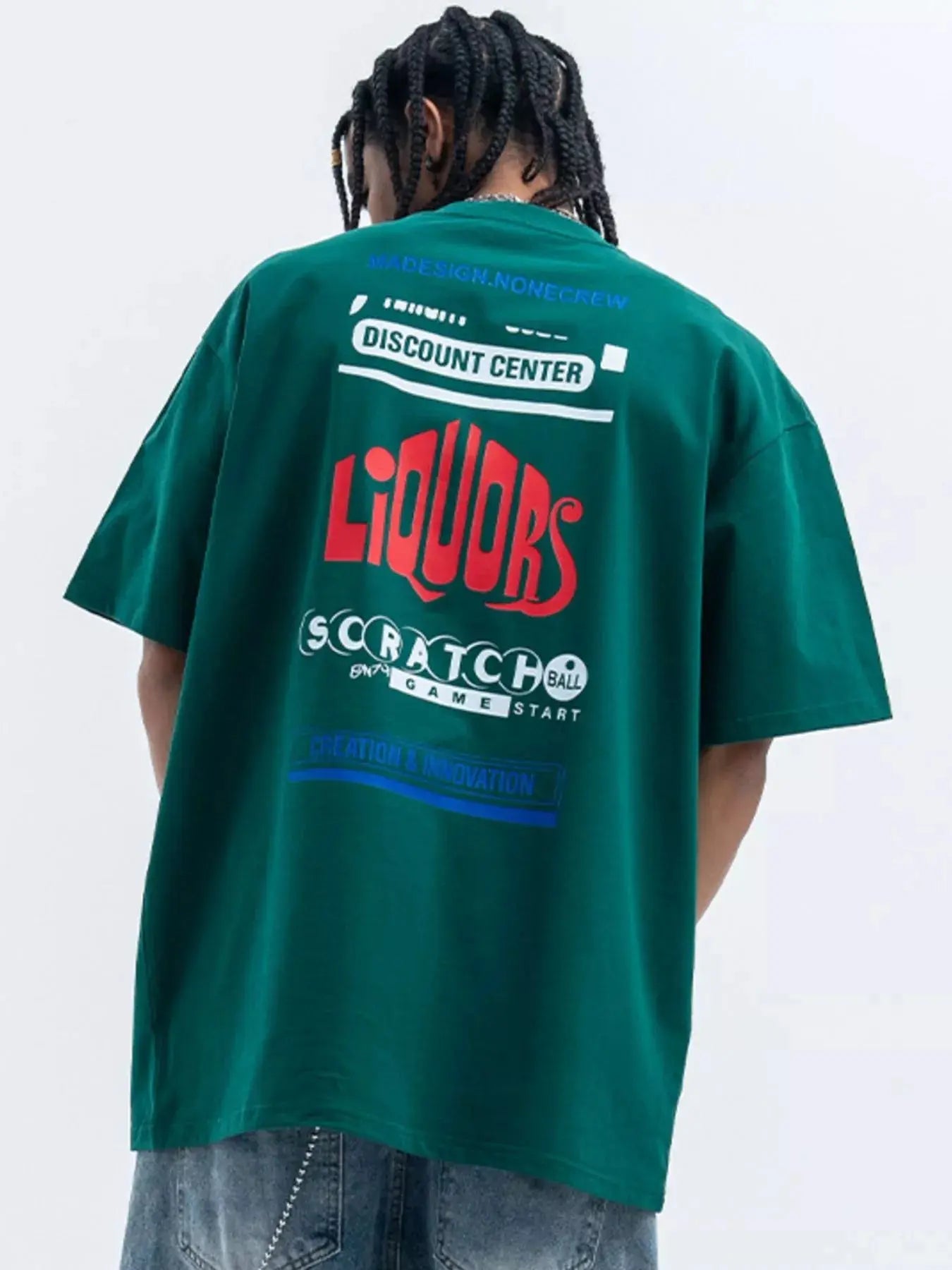 Men's Letter Round Neck Short Sleeve T-Shirt Simply Love