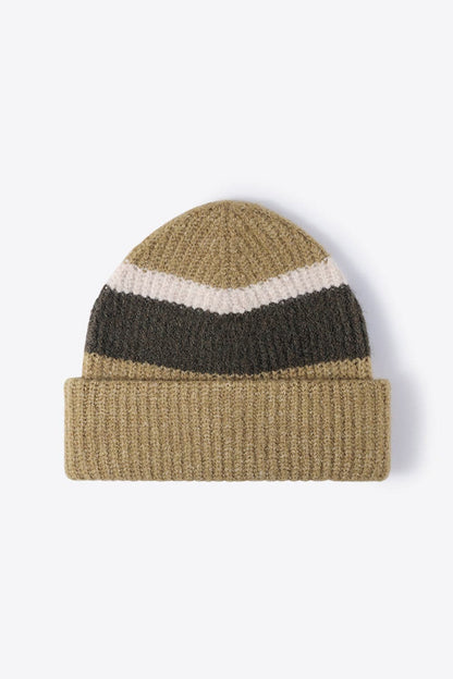 Tricolor Cuffed Knit Beanie.