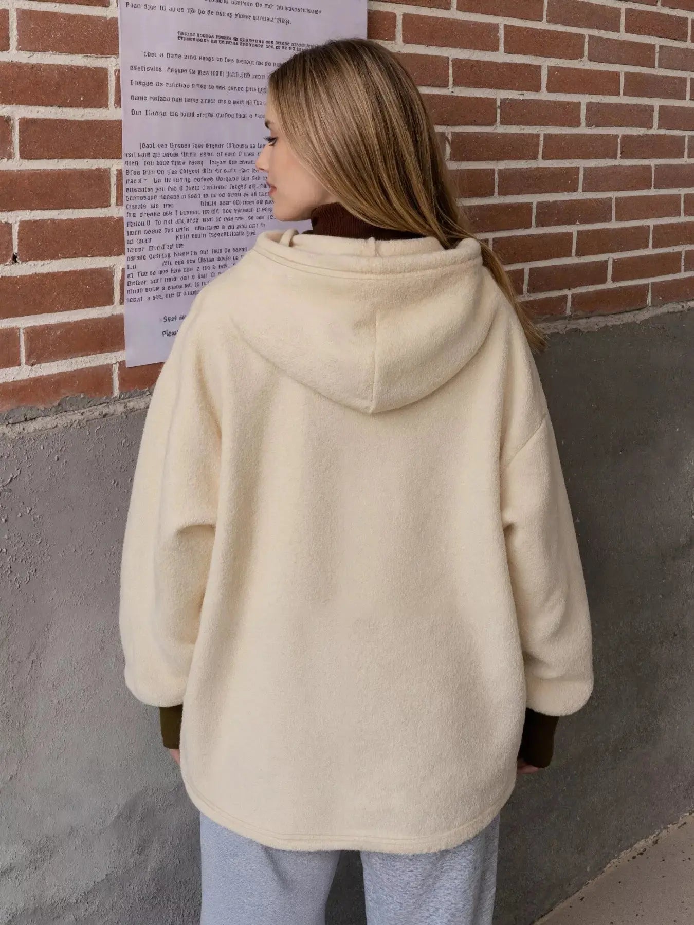 Drawstring Sherpa Kangaroo Pocket Hoodie Simply Love