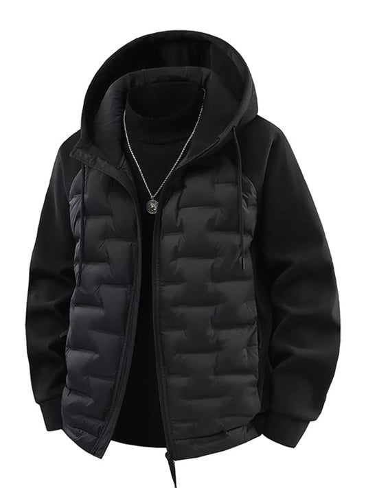 Men's Plus Size Hooded Padded Jacket With Zipper Front For Winter Simply Love
