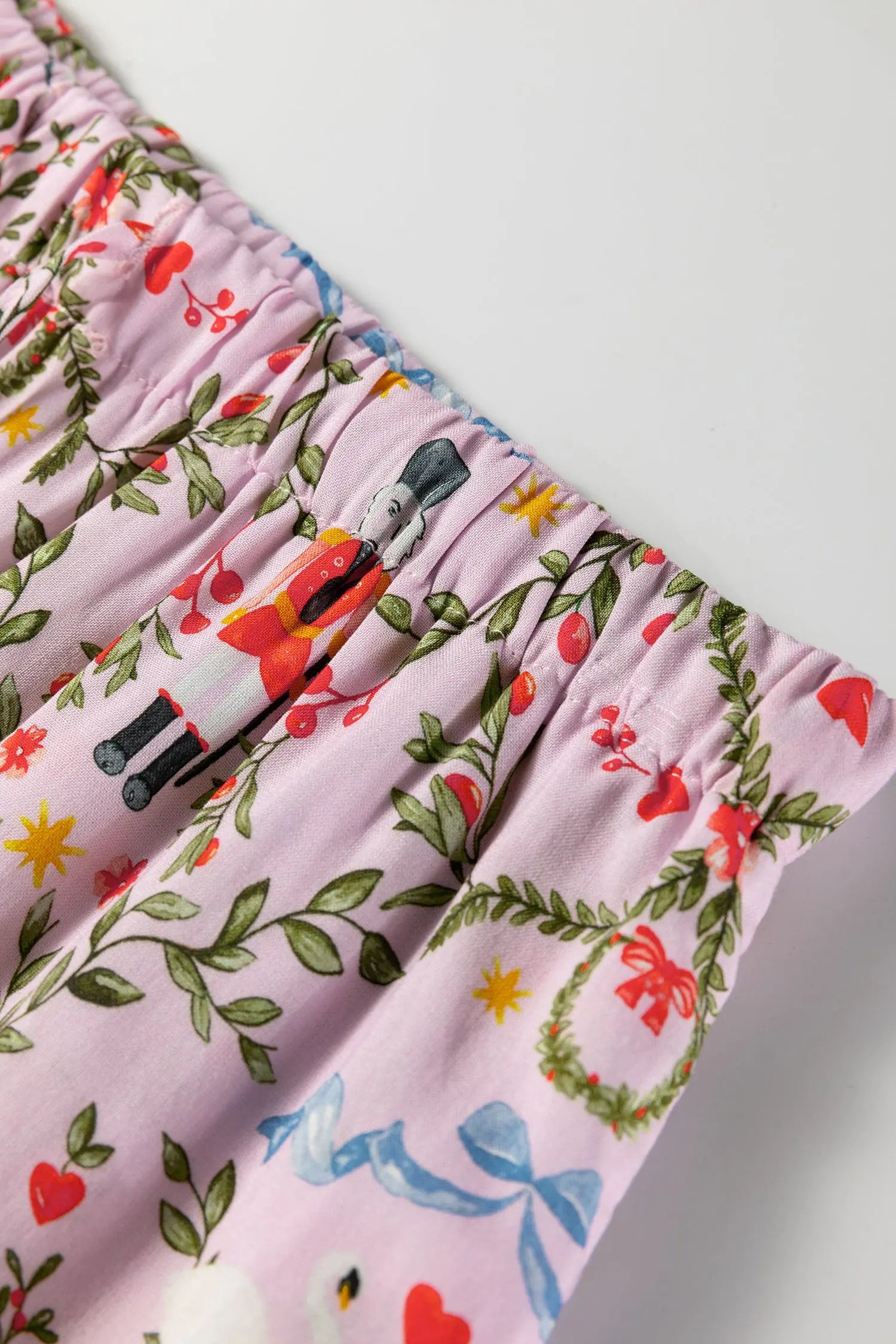 Pink Christmas Nutcracker Pajama Set 2Pc Long Sleeve Shorts Holiday Print Dear-Lover Dropshipping