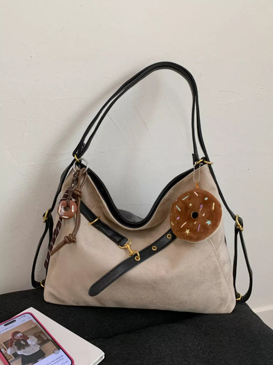 Adjustable Strap Handbag with Charm Simply Love
