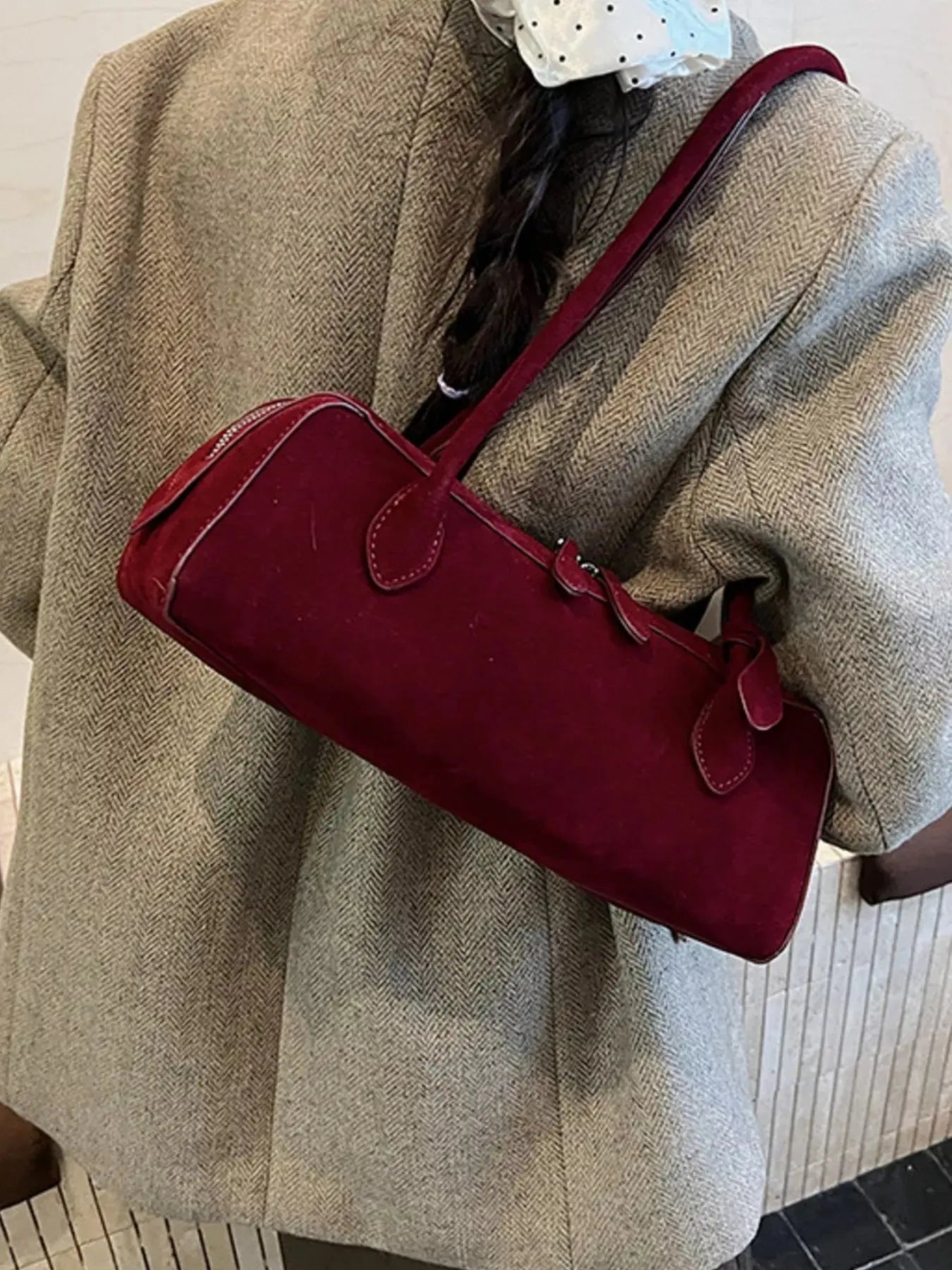 Solid Color Shoulder Bag Simply Love
