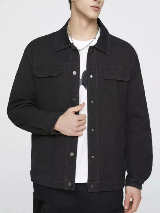 Men's Plus Size Button Up Long Sleeve Jacket Simply Love