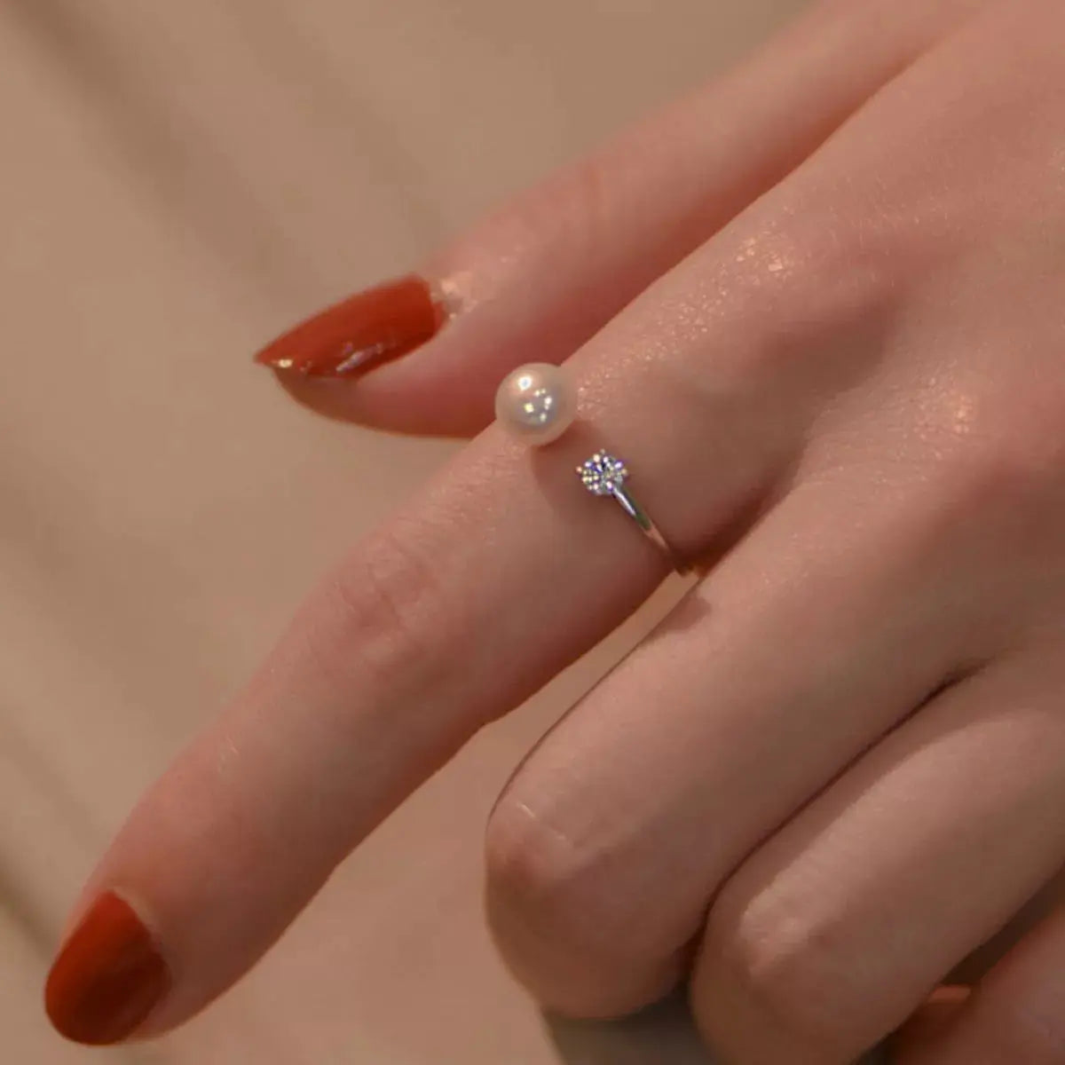 925 Sterling Silver Pearl Open Ring Simply Love