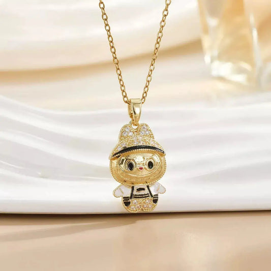 18K Gold-Plated Cartoon Character Pendant Necklace Simply Love