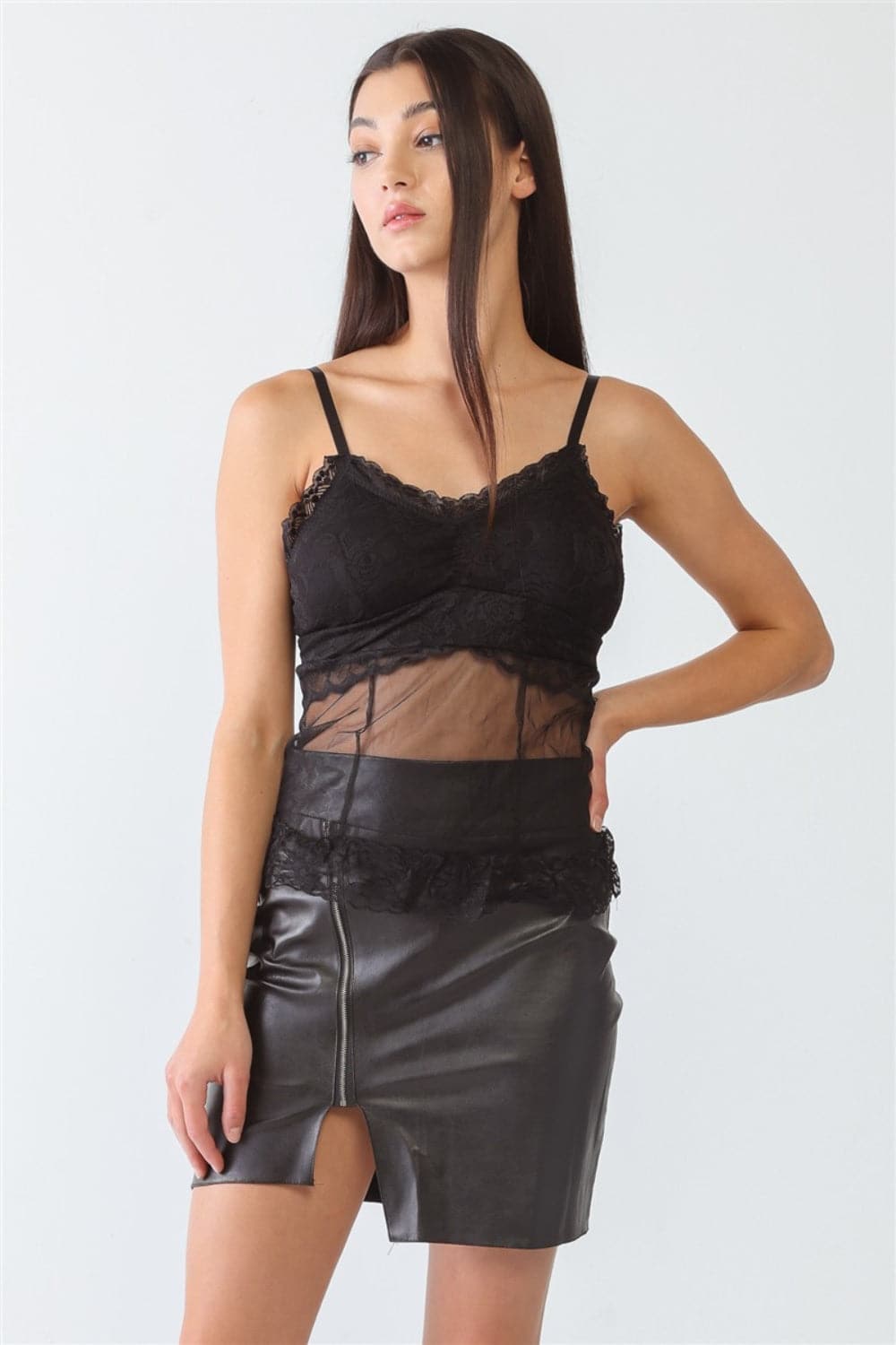 FASHION4YOU Sheer Mesh Lace Push-Up Bustier.