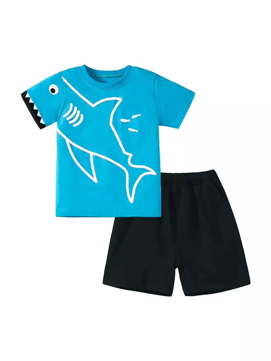 Children's Shark Graphic Tee & Shorts Set Simply Love