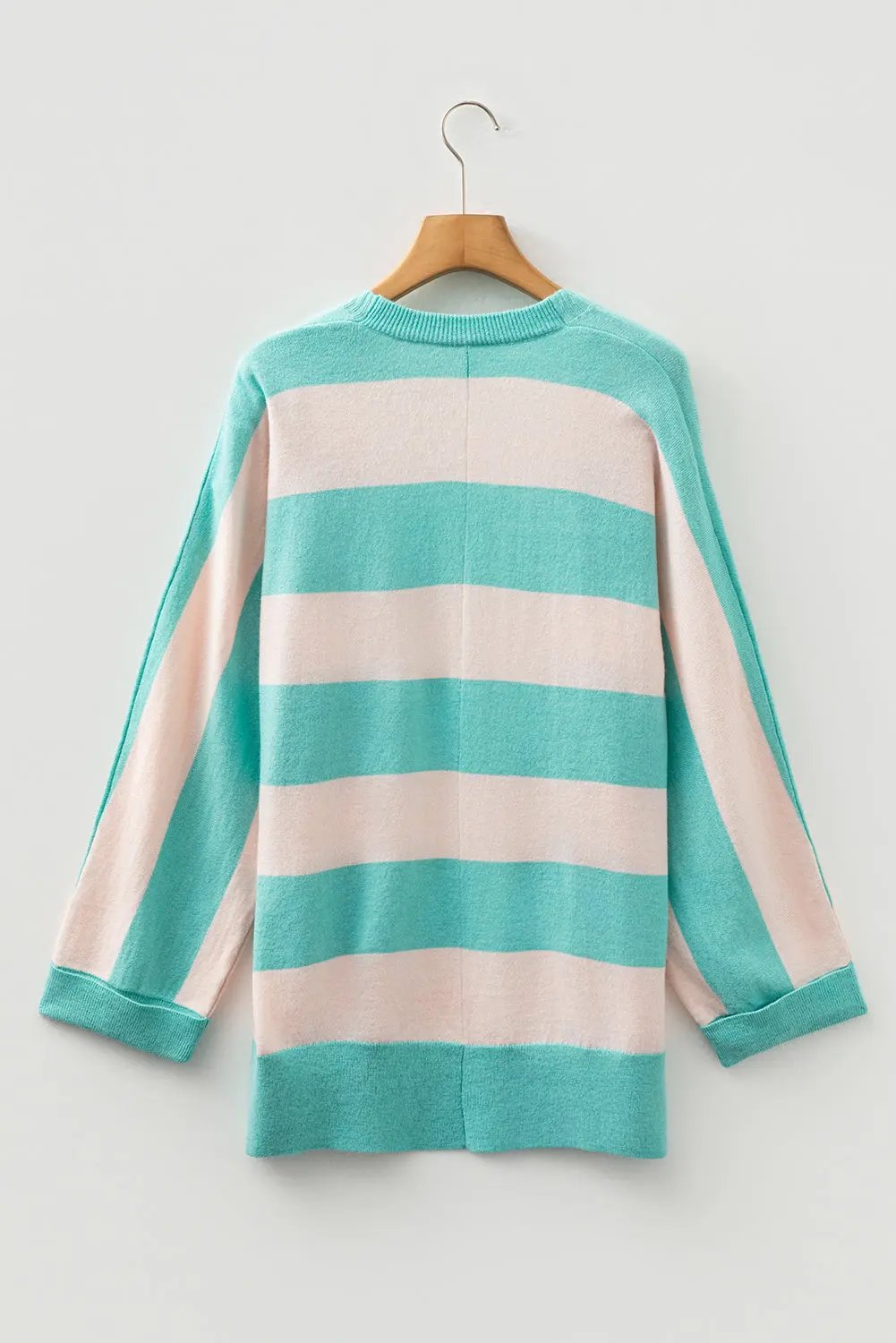 Premium Iceland Blue Colorblock Knit Open Front Short Cardigan Dear-Lover Dropshipping