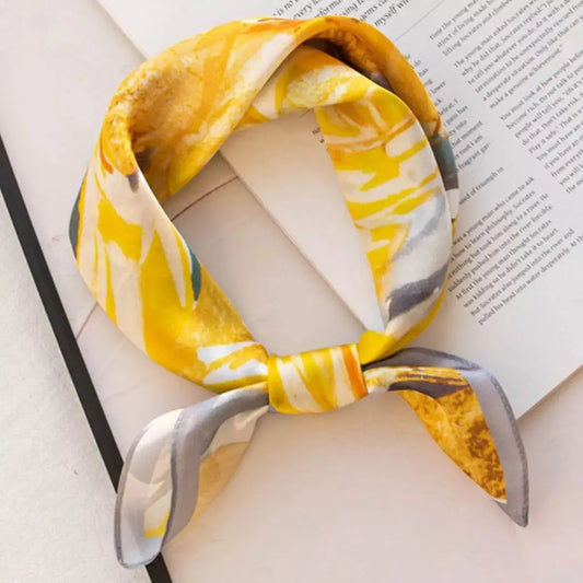 Floral Print Silk Square Scarf Simply Love
